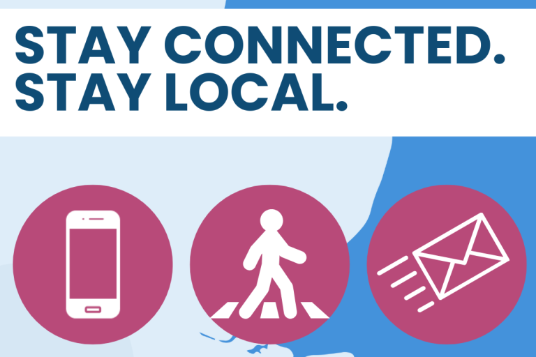 Promotional graphic for Sexual Health Awareness Week 2025 with the theme 'Your Sexual Health: Stay Connected. Stay Local.' The image features the campaign's logo and hashtags #SHW25 and #findsexualhealth.