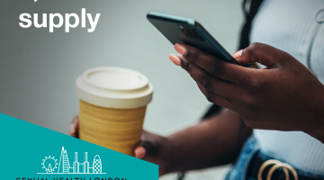 Woman hands holding phone and coffee cup scrolling for information.