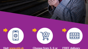 Woman at train station on the phone ordering contraception